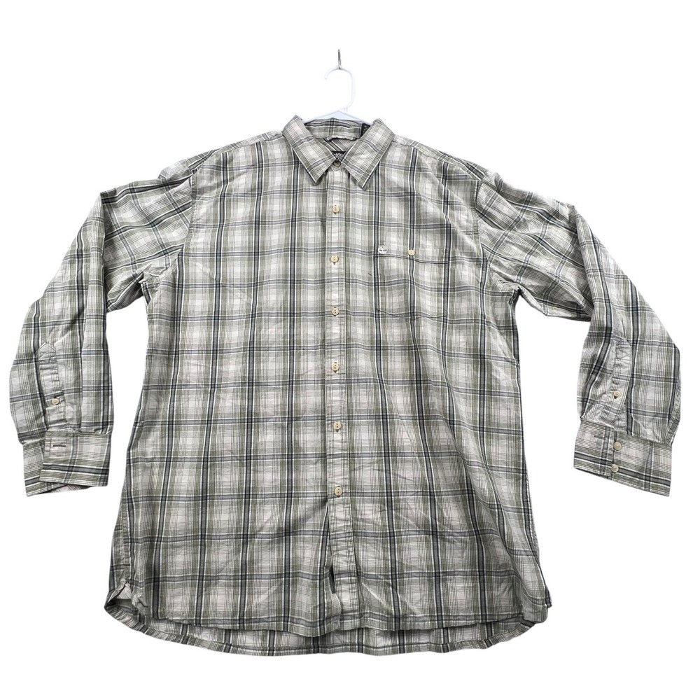 Timberland Button Down Shirt Mens XL Green Plaid Long Sleeve Cotton Casual - Picture 1 of 8